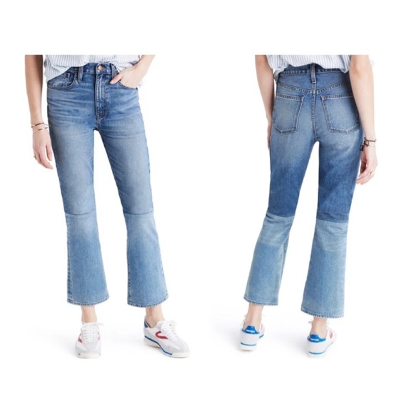 Madewell Denim - Madewell two-tone Retro Crop Bootcut size 25 Denim Jeans